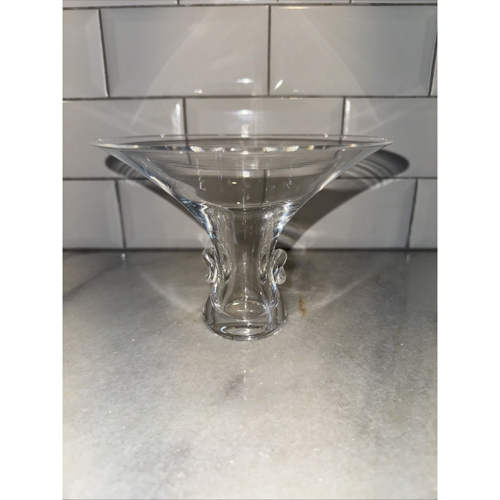 Steuben Signed Crystal Art Glass George Thompson‎ Bouquet Vase Excellent OLA0051